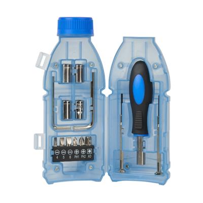 China Easy To Carry TUV Certificate Factory 15pcs Mini Injection Bottle Shape Portable Carry Tool Kit for sale