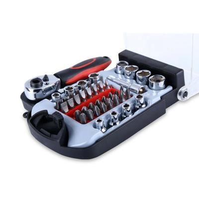 China Ratchet Socket Wrench Set 48pcs Socket Repair Set Hand Tools Torque Ratchet Socket Wrench With Crv Screw Bit Full Set for sale