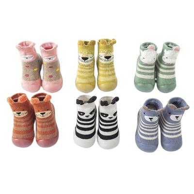 China Other Animal Baby Shoes Soft Knock Non Slip Kids Floor Comfortable Cotton Socks With Rubber Soft Sole for sale