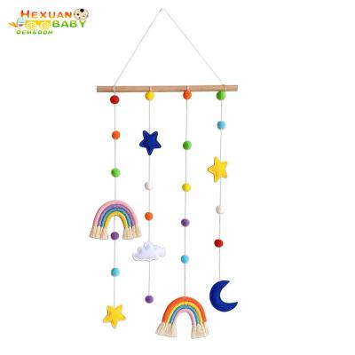 China Food Grade Photo Hanging Display With Pom Pom Rainbow Room Bedroom Dorm ATF Picture Decoration Cute Wall Haing Decor Picture Organizer Baby for sale