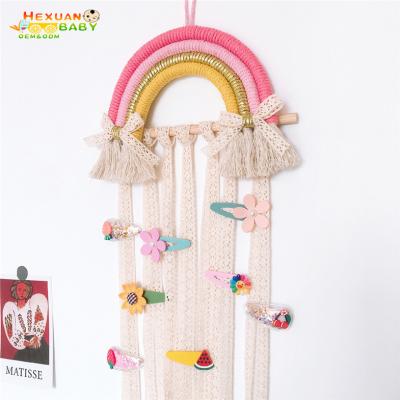 China Food Grade Rainbow Hair Bow Holder for Baby Wall Hanging Decor Clip Hanger Organizer Room Decoration and Baby Hair for sale