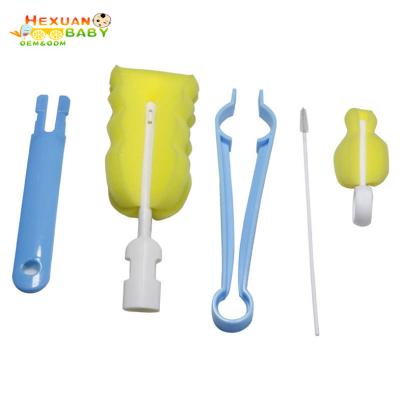 China Amazon Stocked Hot Selling 5 Pack Long Handle Baby Bottle Cleaning Brush for sale