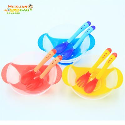 China BPA Free Manufacturer Plastic Baby Bowl Spoon Set Plain Children's Tableware for sale