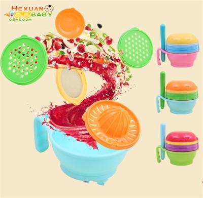 China 9pcs BPA Free Gift Set PP Material Spoon Fork Baby Bowl Grinding Food Making Homemade Baby Food Mesh Bowl for sale