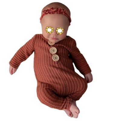 China European and American style newborn baby knitted rompers clothes knit jumpsuit equipment baby photography prop costume for sale