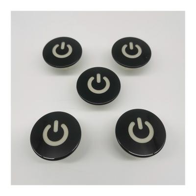 China Customized OEM Household Plastic Custom Application UV Painted Key Button With Engraved Logo for sale