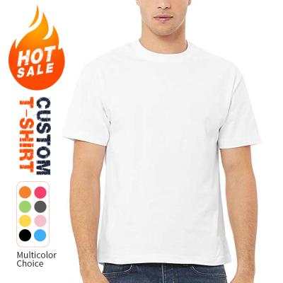 China Anti-wrinkle Cheap Price 180gsm Cotton Custom LOGO Printing Plain White 100% T-shirts For Men for sale