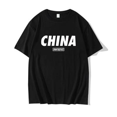 China Regular Fashion Street CHINA Letter Style Women Men Loose Student Clothes Women Tops T-shirts Ladies Early Summer Short Sleeve for sale