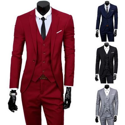 China Suits For Men 2018 2021 Male Blazer Slim Weeding Office Man Suit Exquisite Groom Vest Business Formal Dress Suits Set Slim Blazer for sale