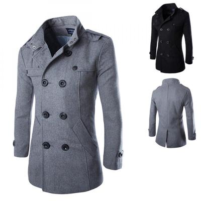 China Fashion New Style Breathable Polyester Trench Coat Men Solid Color 68042 for sale