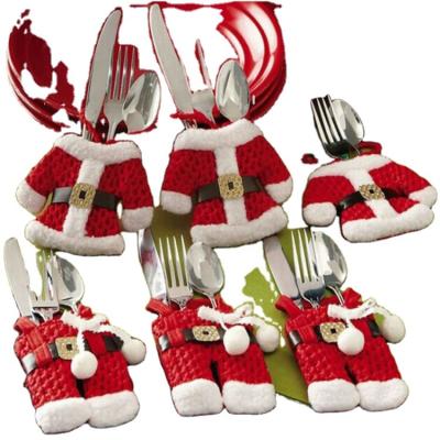 China Eco-Friendly And No Peculiar Christmas Decor Santa Silverware Holders Pockets Dinner Christmas Ornament Decorations New Year Christmas Smell for sale