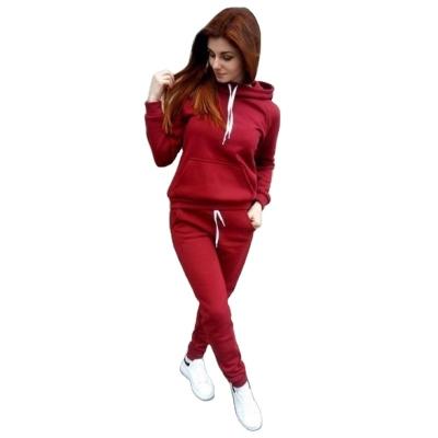 China Women Hoodies QUICK DRY 2PCs Sweatshirt Set Long Sleeve Sweatshirts Female Pullover Tops Plus Size S-4XL for sale