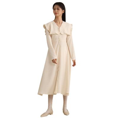 China 2023 New Autumn Women's Anti-static High Quality Square Dress Women's Casual Dress Collar Dress for sale