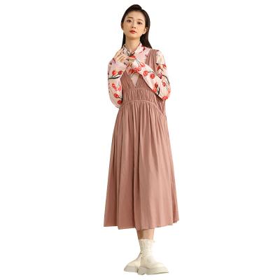 China Autumn Women Casual Long Sleeveless Dress 2023 New Anti-Static Dress Canvas Women's Dresses for sale