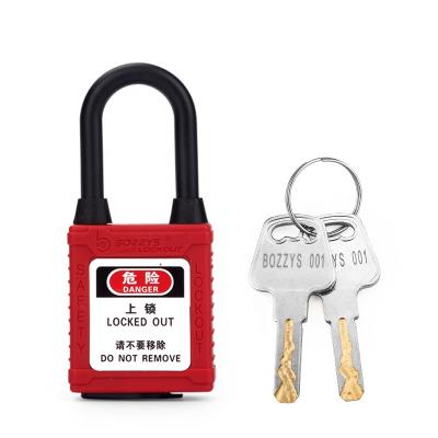 China Key Feature Security Industrial Fire Retardant Nylon Padlock with Machine Key and Custom Laser Coding, for Engineering Equipment Lockout for sale