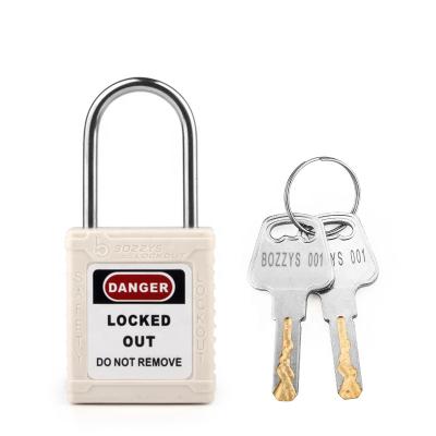 China PA 4mm Nylon Hardened Steel Compound Shackle Occupational Safety Lockout Padlock for sale