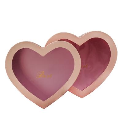 China Low recycled materials price guaranteed quality heart shape packaging box top and bottom gift box bronzing jewelry box for necklace for sale