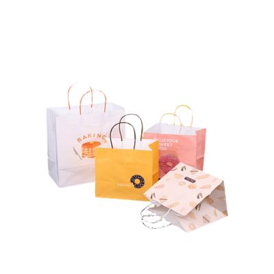 China Recyclable High Quality Durable Using Custom Design Concise Style Kraft Handle Gift Bag Paper Bags For Valentine's Day Gift for sale