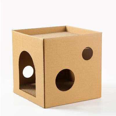 China Viable Wholesale Customization Guaranteed Quality Place Creative Cat Nest Castle Corrugated Cat House Cat Toys For Kitten for sale