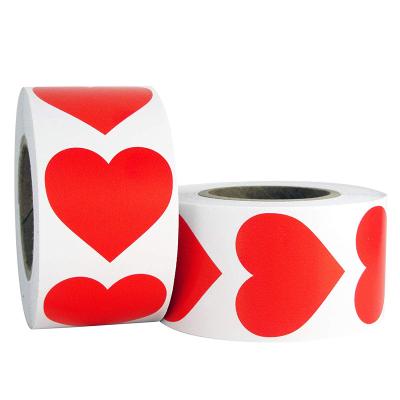 China Wholesale Morden Customization Heart Shape Self Adhesive Coated Paper Roll Box Packaging Label For Valentine's Day Gifts for sale