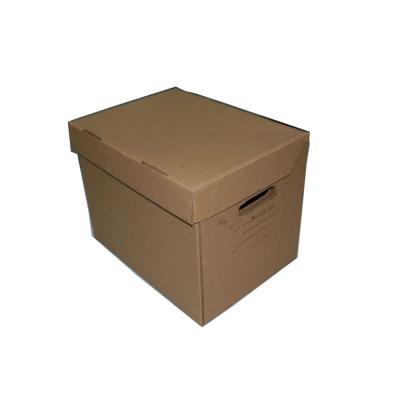 China Recycled Materials Low Price Guaranteed Quality Custom Logo Recycled Kraft Paper Box Package Box Shipping Carton With Handle Hole For Packaging for sale