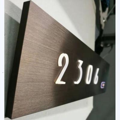 China Wholesale Cheap Hotel Door Plate With Room Number Hotel Doorbell for sale