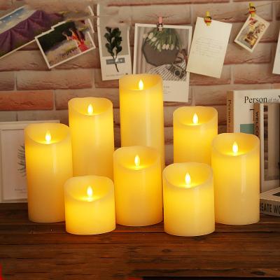 China N984 Birthdays Led Pillar Paraffin Candle Wavy Edge Wick Wedding Christmas Moving Party Bar Decor Led Candle Light for sale