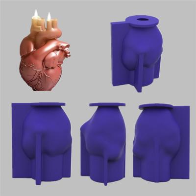 China L7246 DIY 3d silicone candle mold heart shaped molds viable Aromatherapy candle molds for candle making for sale