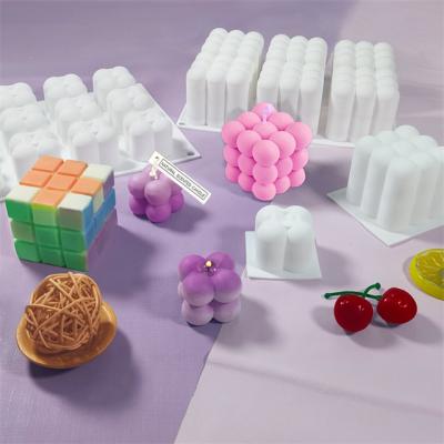 China L8882 DIY Sustainable Scented Candle Molds Geometric Silicone Mold For Candle Making Bubble Candle Mold for sale