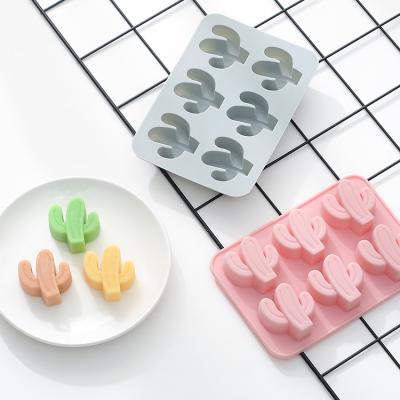 China M447 6 Holes Cactus Chocolate Mold Diy Tool Silicone Cake Viable Mold Oven Baking Tool Ice Tray for sale