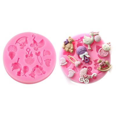 China Viable hot sale M540 silicone baby shower party fondant mold for cake decorating silicone mold for sale