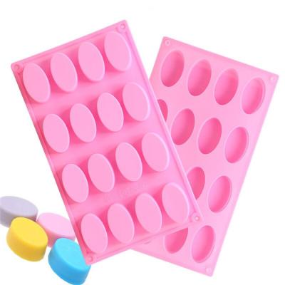 China Factory Wholesale BPA Free Sustainable Oval 16 Cavity Silicone Custom Soap Molds For Handmade for sale