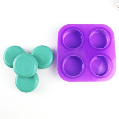 China 4 Holes M482 Andy Moon Handmade Custom Cake Kitchen Round Soap Silicone Baking Mold for sale