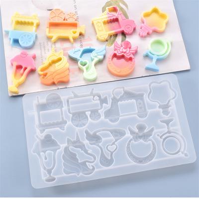 China New B0168 Viable DIY Epoxy Resin Molds Multi Shape Shaker Pallet Mold Car Unicorn Shaker Molds for sale