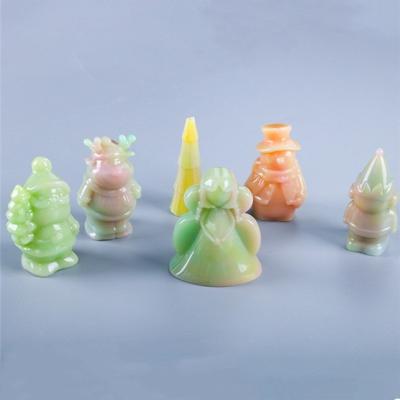 China Resin Silicone Mold W764 DIY Resin Drops 6 3D Christmas Doll Silicone Mold For Christmas Table Decoration for sale