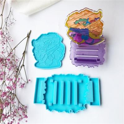 China L7260 DIY Viable Handmade African Goddess Coasters Cast Geode Coaster Silicone Mold and Holder Resin for sale