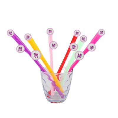 China L8800 Viable Juice Swirly Straws Reusable Hard Plastic Penis Shaped, Custom PET Party Crazy Straw For Bachelor Hen Party for sale