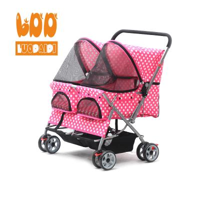 China High Quality Viable Twin Pet Stroller Foldable Pet Trolley SP04 for sale