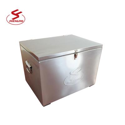 China Wine Stainless Steel Ice Cooler Chest Box Cooling Ice Storage Box for sale