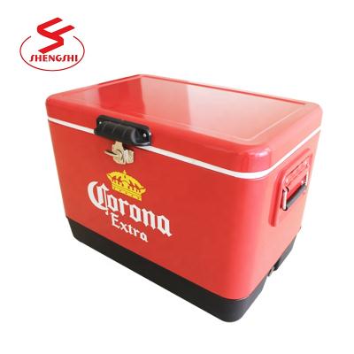 China Custom Portable Factory Metal Stainless Steel Ice Beer Cooler Box Sustainable For Outdoor for sale