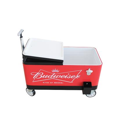 China Sustainable Vintage Retro Metal Travel Fresh Food Box Outdoor Camping Cooler Box for sale