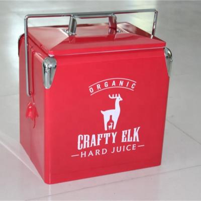 China Sustainable 13liters Customized Logo Vintage Metal Ice Bucket Cooler From Manufacture for sale