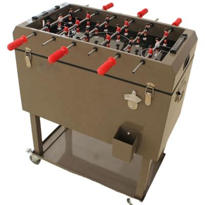 China Sustainable fun metal table foosball game cooler with wheels for sale