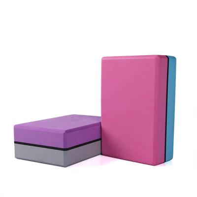 China Dual Color Anti-Slip Yoga Blocks EVA Foam Exercise Bricks Provides Stability Balance And Support Improve Strength for sale