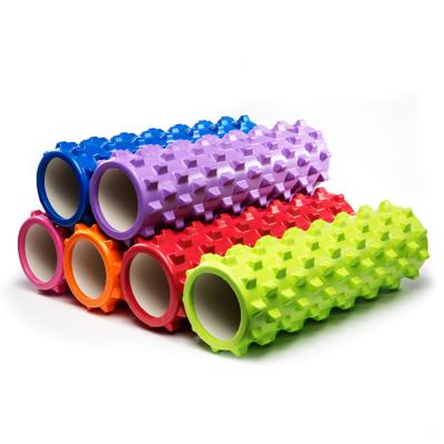 China Custom Made 45*15cm Durable Eva Hollow Foam Rollers Black Camouflage Back Muscle Massage Fitness Rodillo De Espuma Yoga for sale