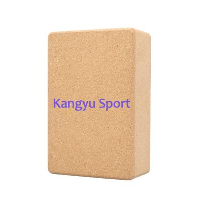 China Factory Wholesale 369 Inch Logo Cork Brick Dance Brick Yoga High Density Auxiliary Wood Brick Anti-skid for sale