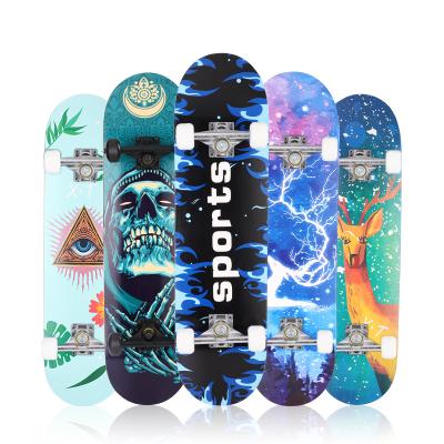 China Modern China Factory Customized Wholesale Long Board 4 Wheels Wooden Bearings Park Skateboard for sale