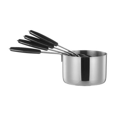 China Sustainable Kitchen Baking Cooking Tool Hot Sale 4pcs 60/80/125/250ml Stainless Steel Measuring Cup Spoon Set Natural Packing for sale