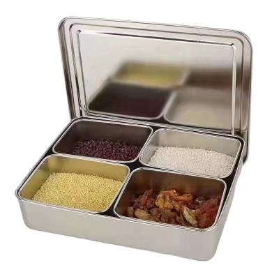 China Freshness Preservation RONGYE Hot Sale Wholesale Stainless Steel Storage Box Set Flavor Box Kitchen Seasoning Box for sale