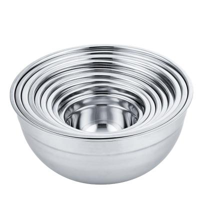 China Disposable Salad Mixing Bowl Stainless Steel Bowl Set Nesting Storage Bowls With Silicone Bottom for sale